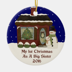 2016 mein 1. Weihnachten als große Schwester Keramikornament