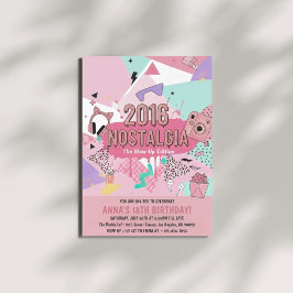 2016 Nostalgia Glow-Up Birthday Invitation Einladung