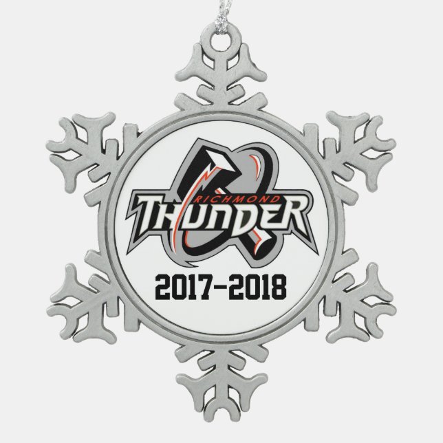 2017-2018 Donner-Verzierung Schneeflocken Zinn-Ornament (Vorderseite)