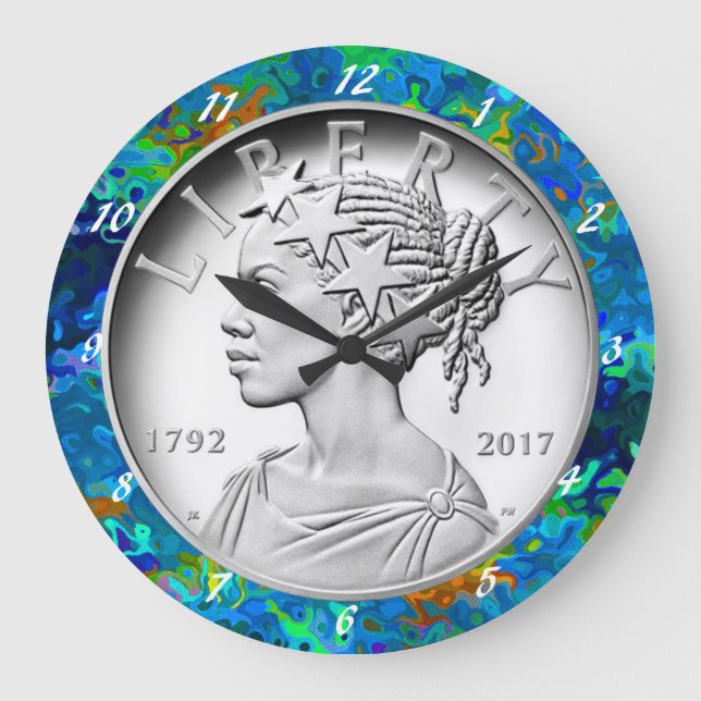  2017 American Liberty 225th Anniversary Silver  Große Wanduhr (Vorderseite)