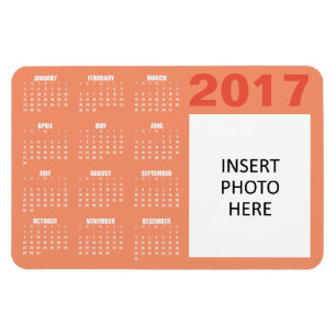 2017 Custom Foto Calendar Magnet - Niedlich Coral