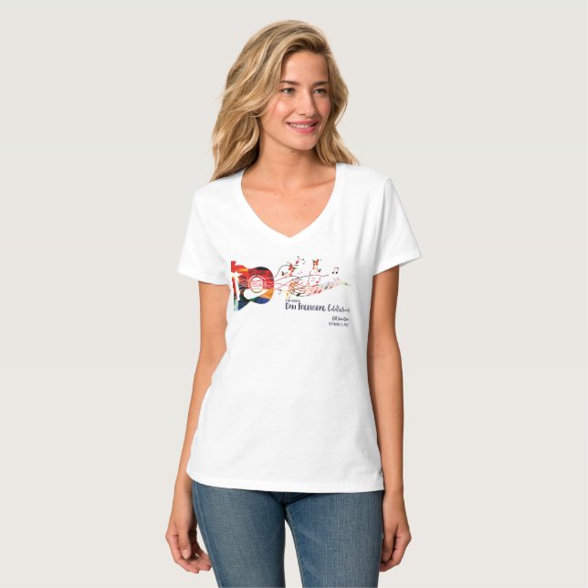 2017 DFfeier - Damen V - Hals T-Shirt (Vorderseite Vollansicht)