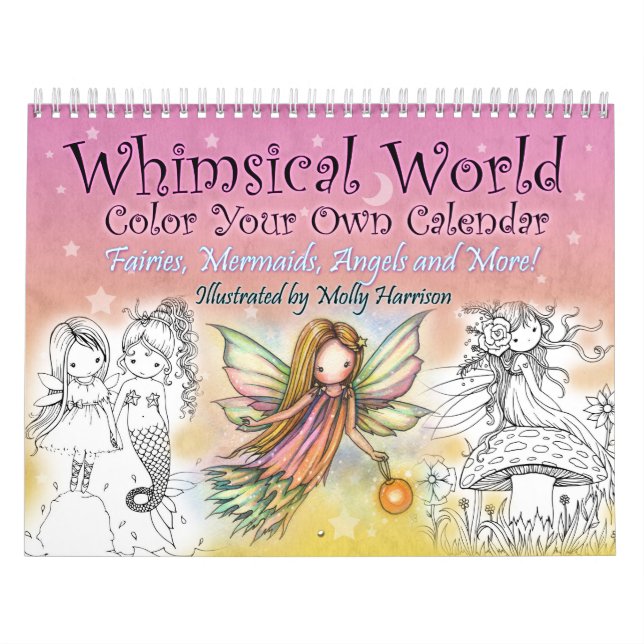 2017 Fantasiewelt - Zum Ausmalen gestalteter Wandk Kalender (Titelbild)