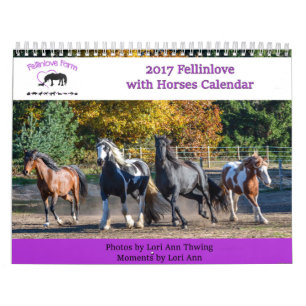 2017 Fellinlove avec le calendrier de chevaux