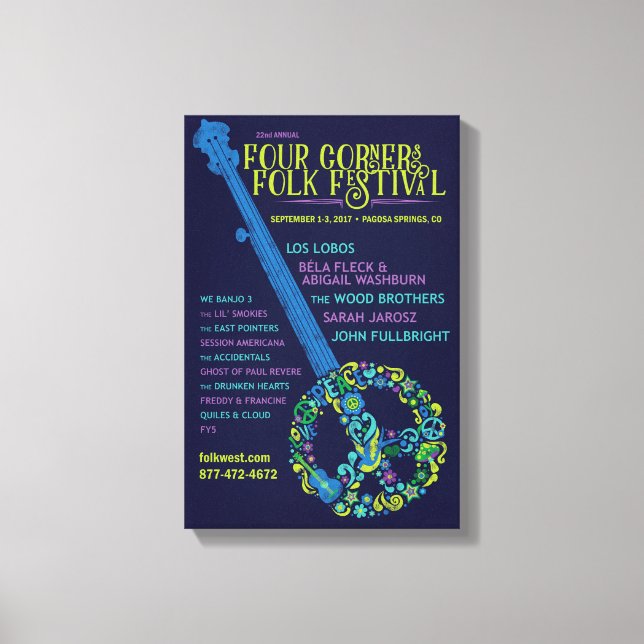 2017 Four Corners Folk Festival Poster Leinwanddruck (Vorderseite)