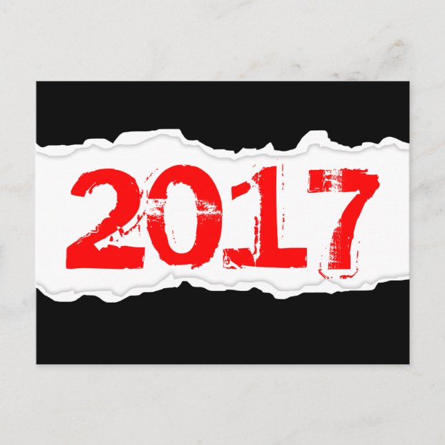 2017 (gerissenes Papier) Postkarte (Vorderseite)
