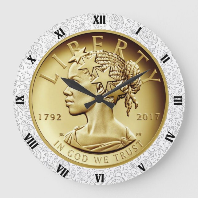 2017 GOLD LADY LIBERTY COIN GROßE WANDUHR (Vorderseite)