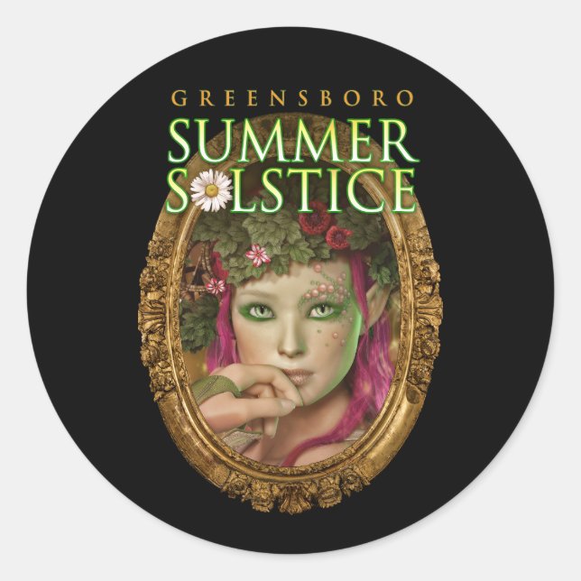 2017 Greensboro Summer Solstice Festival Souvenir Runder Aufkleber (Vorderseite)