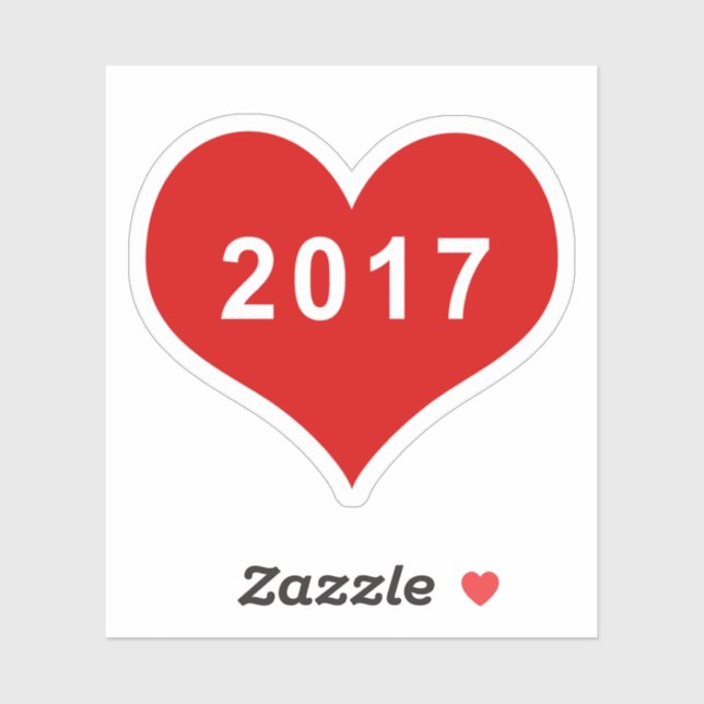 2017 Rotes Liebe Herz Vinyl Sticker (Blatt)
