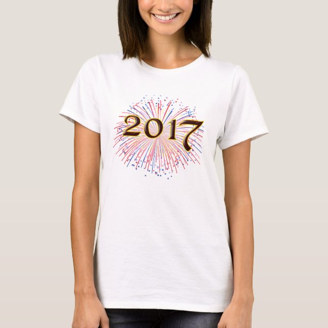 2017 Silvester-Party-einzigartiger Feuerwerk-T - T-Shirt (Vorderseite)
