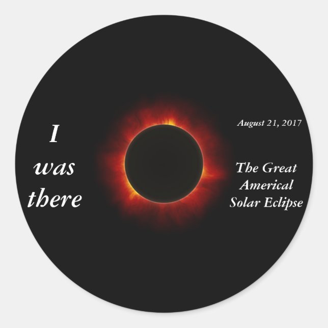 2017 Solar Eclipse "I was there" Edition Runder Aufkleber (Vorderseite)