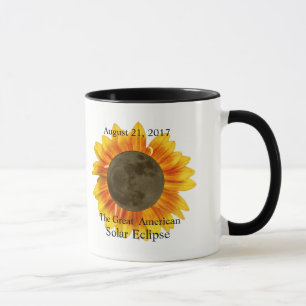 2017 Solar Eclipse Moon und Sonnenblume Tasse