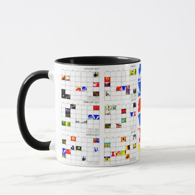 2017 zwölf Monats-Kalender-Astrologie-Tasse Tasse (Links)