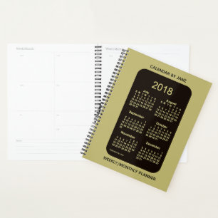 2018-2019 Neon Gold School Year Calendar by Janz Planer