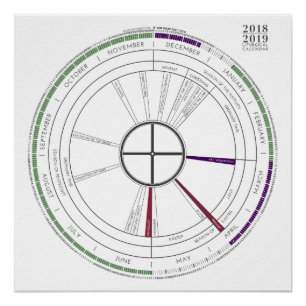 2018-2019 Square Liturgical Calendar NEU! Poster