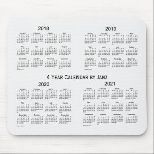 2018-2021 weißer Rauch-4-jähriger Kalender durch Mousepad