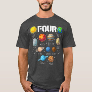2018 4 Jahre alter Weltraum 4. Geburtstag Party So T-Shirt