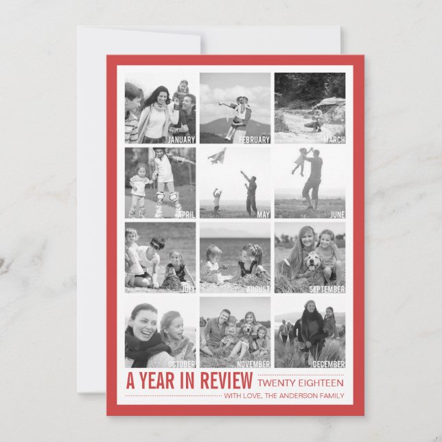 2018 Année en examen 12 Photo Collage Carte de vac (Devant)
