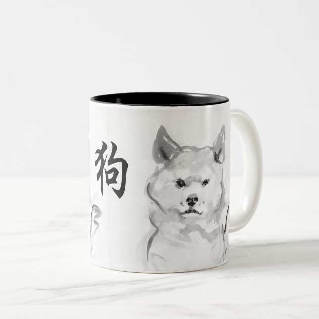 2018 chinesisches neues Jahr von Zweifarbige Tasse (VorderseiteRechts)