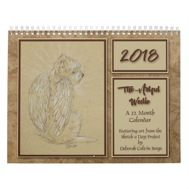 2018 der kunstvolle Westie 12-monatige Kalender (Titelbild)