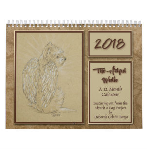 2018 der kunstvolle Westie 12-monatige Kalender