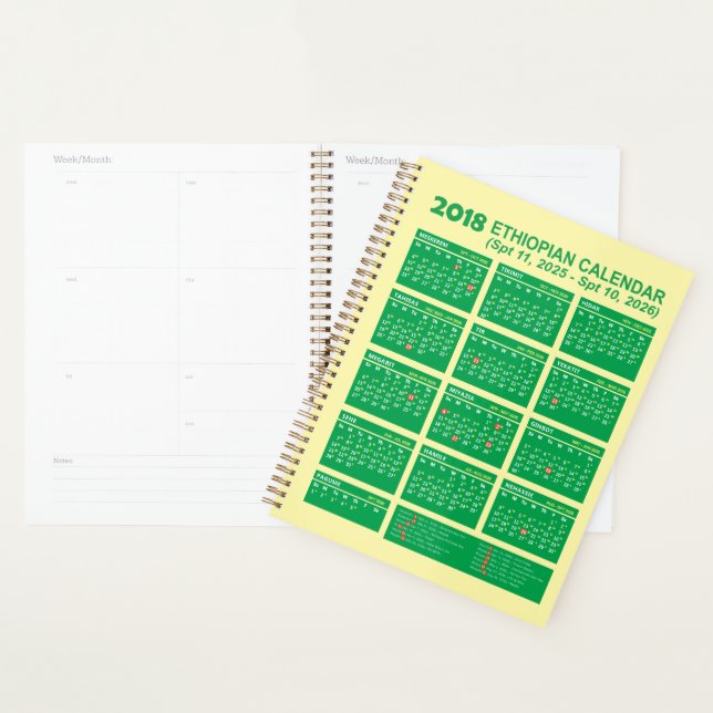 2018 Ethiopian Calendar Converter and Planner (Devant avec enveloppe)