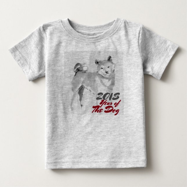 2018 Jahr der Dog-Tinte Waschlackierung Kinder Hod Baby T-shirt (Vorderseite)