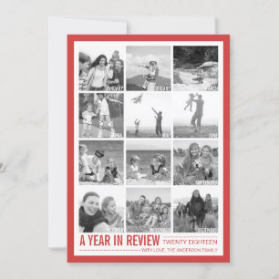 2018 Jahr im Überblick 12 Foto Collage Holiday Car Feiertagskarte