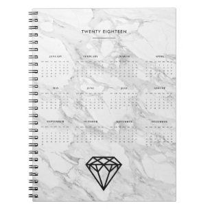 2018 Kalender-Diamant mit Marmor Notizblock