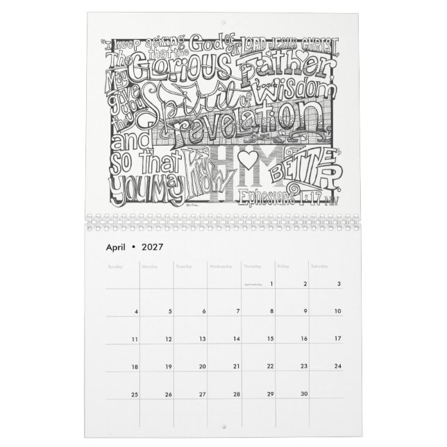2018 KALENDER Farbton-Schriften (Apr 2027)