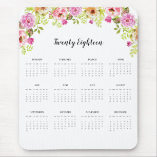 2018 Kalender-Frühlings-Blumen Mousepad
