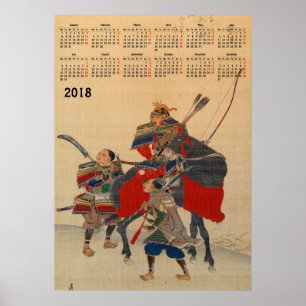 2018 Kalender Japanisch Samurai Poster