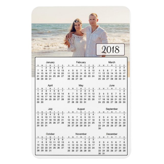 2018 Kalender Personalisiertes Paar Foto Magnet (Vertikal)