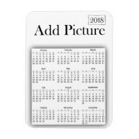 2018 Kalender Personalisiertes Weißes Foto Magnet
