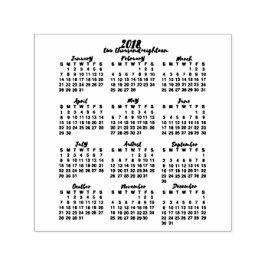 2018 Kalenderjahr auf einen Blick Kalligraphie Permastempel