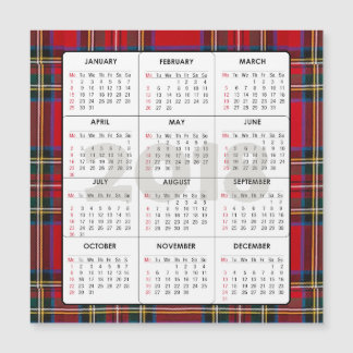 2018 Kalenderquadratischer magnetischer Tartan Magnetkarte