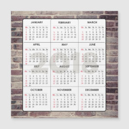 2018 Magnetziegelmauer auf dem Calendar Magnetkarte