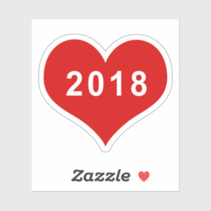 2018 rotes Herz Vinyl-Aufkleber Aufkleber