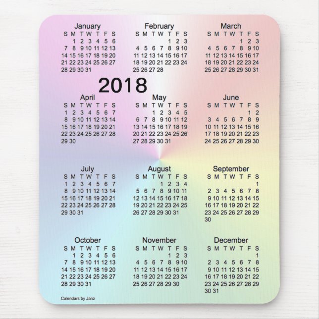 2018 Schimmer-Großdruck-Kalender durch Janz Mousepad (Vorne)