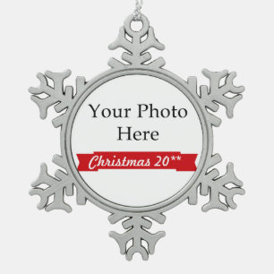 ~ 2018 stellen Ihr eigenes Foto her Schneeflocken Zinn-Ornament