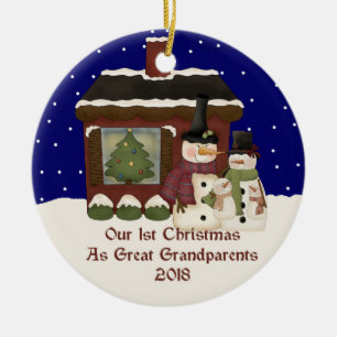 2018 unser 1. Weihnachten als großer Großvater Keramikornament