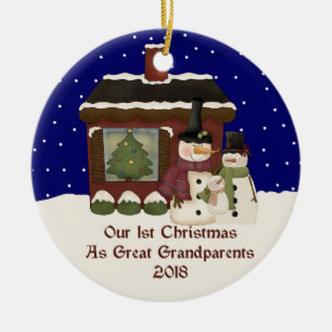 2018 unser 1. Weihnachten als großes - Großelter Keramikornament