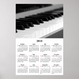 2018 Wall Calendar Schönes Musikpiano Poster