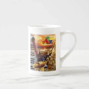 2018 Wein u. Jazz-Plakat auf Knochen-China-Tasse Prozellantasse