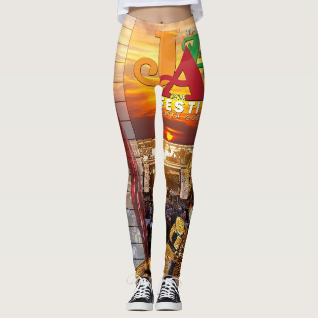 2018 Wein u. Jazzfest-Leggings Leggings (Vorderseite)