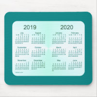 2019-2020 Schuljahr-aquamariner Kalender durch