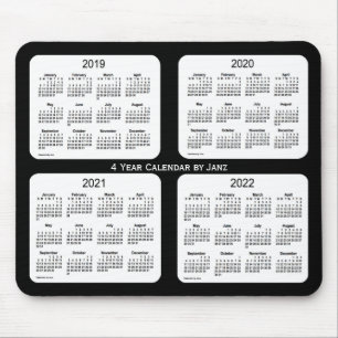 2019-2022 schwarzer 4-jähriger Kalender durch Jan Mousepad