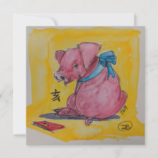 2019 Année de la carte de voeux de porc