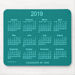 2019 aquamariner Kalender durch Janz Mausunterlage Mousepad