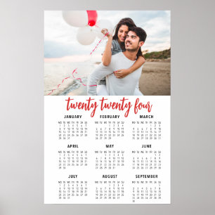 2019 Calendrier photo 1 page affiche rouge